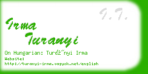 irma turanyi business card